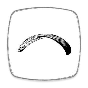 paraglider - Square fridge magnet - white - Front