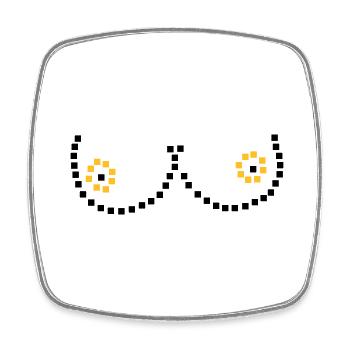 Pixel Brüste - Viereckiger Kühlschrankmagnet - Weiß - Vorne