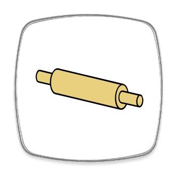 rolling pin - Square fridge magnet - white - Front