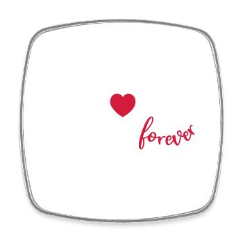 Symbole de l'infini avec le coeur pour toujours pour toujours - Magnet carré - blanc - Devant