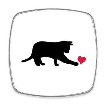 Katze - Viereckiger Kühlschrankmagnet - Weiß - Vorne