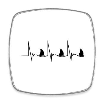 Sailing Heartbeat - Viereckiger Kühlschrankmagnet - Weiß - Vorne