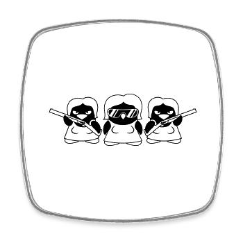Cool Penguin Girls Gang - Viereckiger Kühlschrankmagnet - Weiß - Vorne