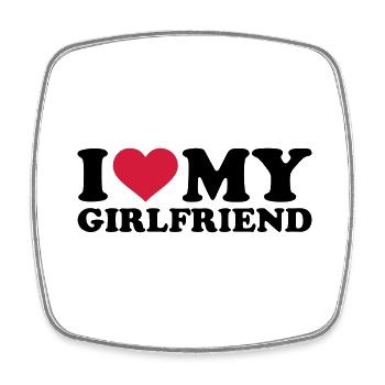 I love my girlfriend - Magnet carré - blanc - Devant