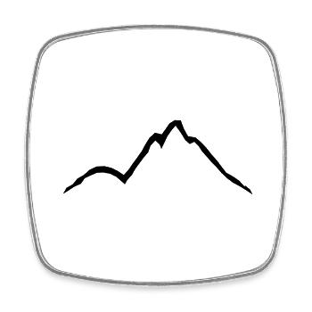 Beautiful mountains lines design - Square fridge magnet - white - Front