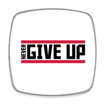 never give up red bars cool never give up lo - Square fridge magnet - white - Front