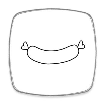 cool 2 herzen wuerstchen wurst grillen hot dog gri - Viereckiger Kühlschrankmagnet - Weiß - Vorne