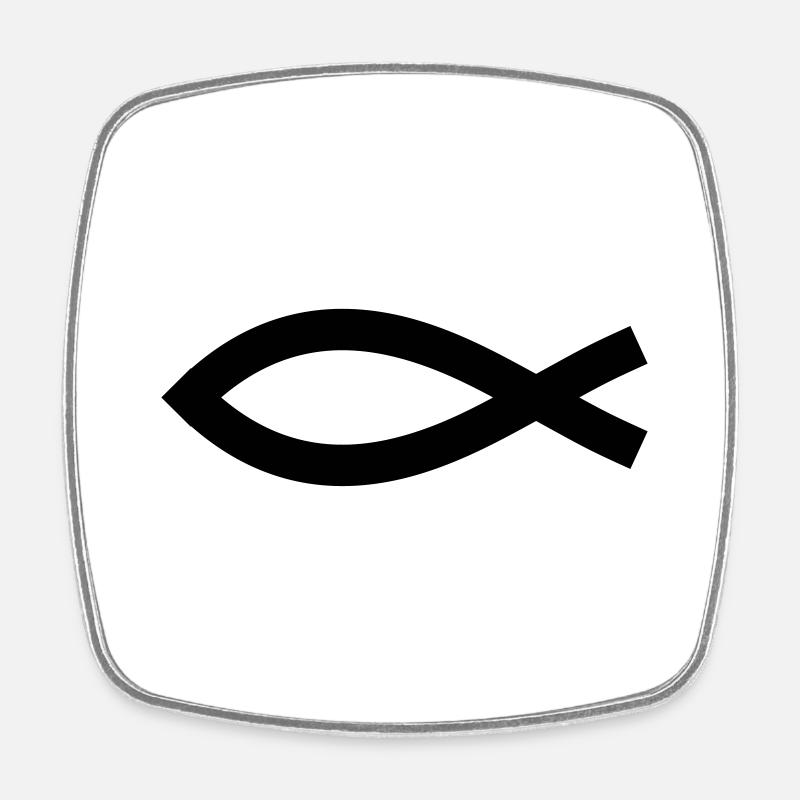 Poisson symbole chrétien - Magnet carré - blanc