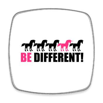 reihe be different unicorn pferde muster design ei - Viereckiger Kühlschrankmagnet - Weiß - Vorne