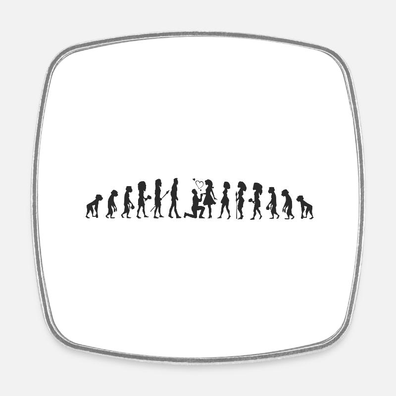 Marriage proposal evolution shirt - Square fridge magnet - white
