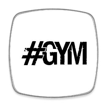 hashtag cool design gym text logo weight lifting d - Square fridge magnet - white - Front