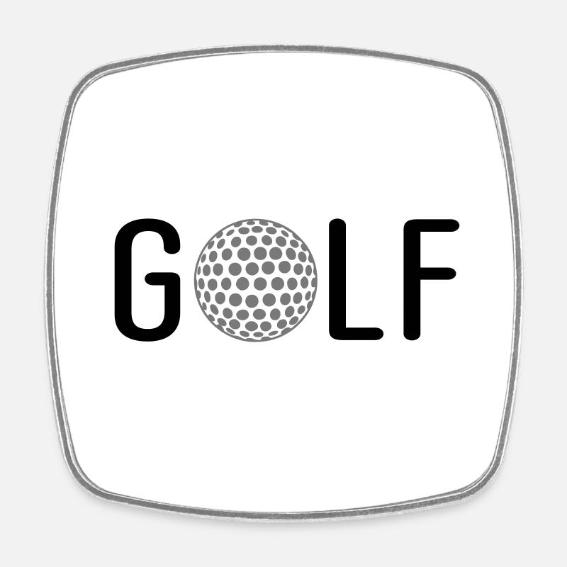 Golf - Viereckiger Kühlschrankmagnet - Weiß