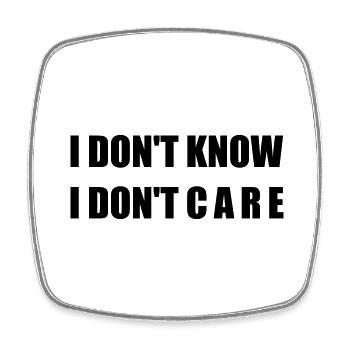 Nerdy Design "IDK IDC" - Form - Viereckiger Kühlschrankmagnet - Weiß - Vorne