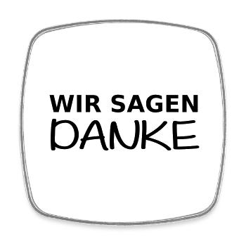Wir sagen Danke - Viereckiger Kühlschrankmagnet - Weiß - Vorne