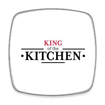 King of the Kitchen - Viereckiger Kühlschrankmagnet - Weiß - Vorne