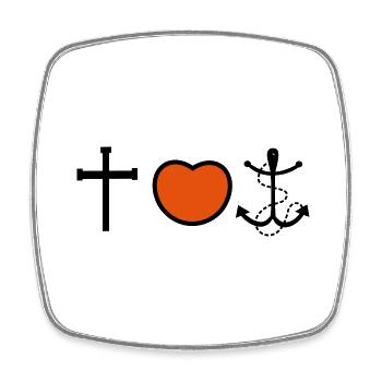Glaube Liebe Hoffnung - Viereckiger Kühlschrankmagnet - Weiß - Vorne