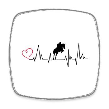 Heartbeat Saut d’obstacles Coeur - Magnet carré - blanc - Devant