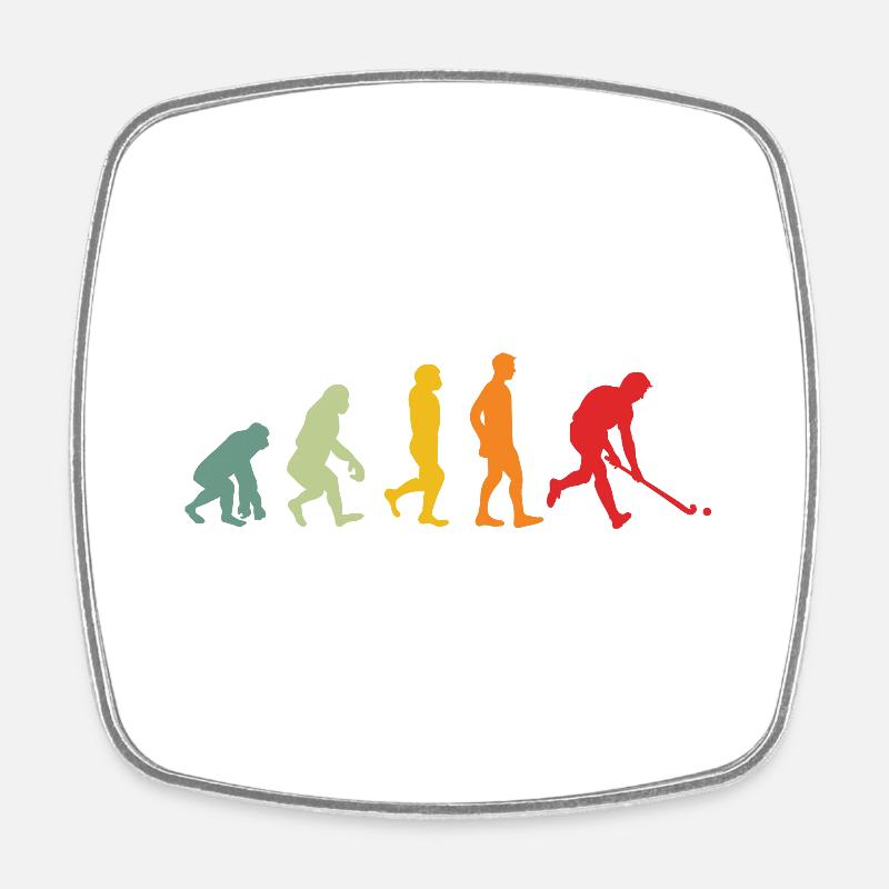 Field hockey hockey evolution - Square fridge magnet - white