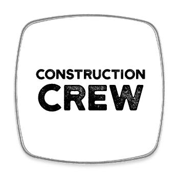 Construction worker team construction construction site construction manager - Square fridge magnet - white - Front
