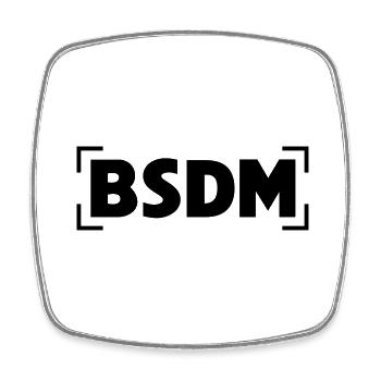 BDSM - Magnet carré - blanc - Devant