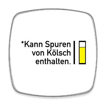 Kann Spuren von Kölsch enthalten - Viereckiger Kühlschrankmagnet - Weiß - Vorne