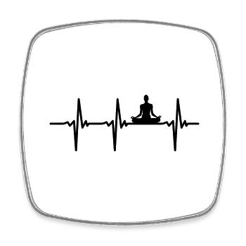 Battements de coeur Yoga Vector - Magnet carré - blanc - Devant