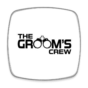 The Grooms Crew Cuffs Bachelor Party Gift - Square fridge magnet - white - Front
