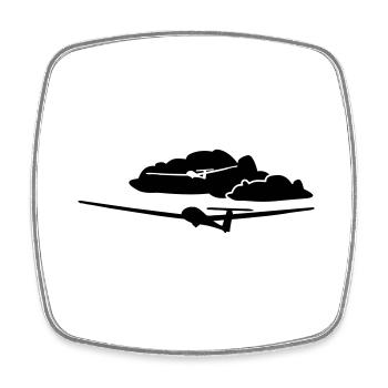Segelflugzeug Segelfliegen Segelflieger Pilot - Viereckiger Kühlschrankmagnet - Weiß - Vorne
