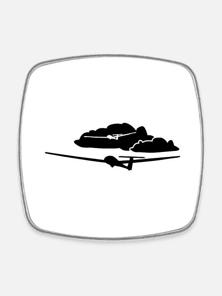 Glider Glider Glider Pilot Pilot - Square fridge magnet - white