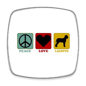 Lagotto Romagnolo Peace Love - Viereckiger Kühlschrankmagnet - Weiß - Vorne