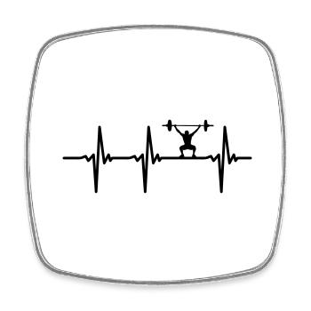 Heartbeat for weightlifter Vector - Square fridge magnet - white - Front