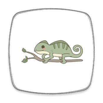 Caméléon - Magnet carré - blanc - Devant