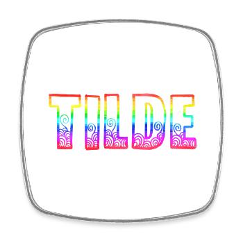 tilde rs rainbow - Square fridge magnet - white - Front