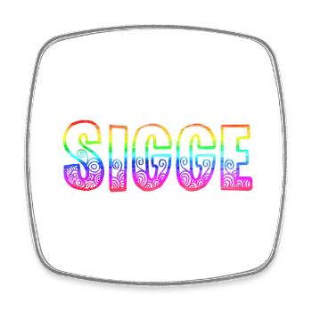sigge rs rainbow - Square fridge magnet - white - Front