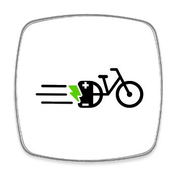 ebike e-bike ebike - Square fridge magnet - white - Front