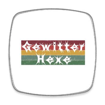 Gewitterhexe (bunt) - Viereckiger Kühlschrankmagnet - Weiß - Vorne