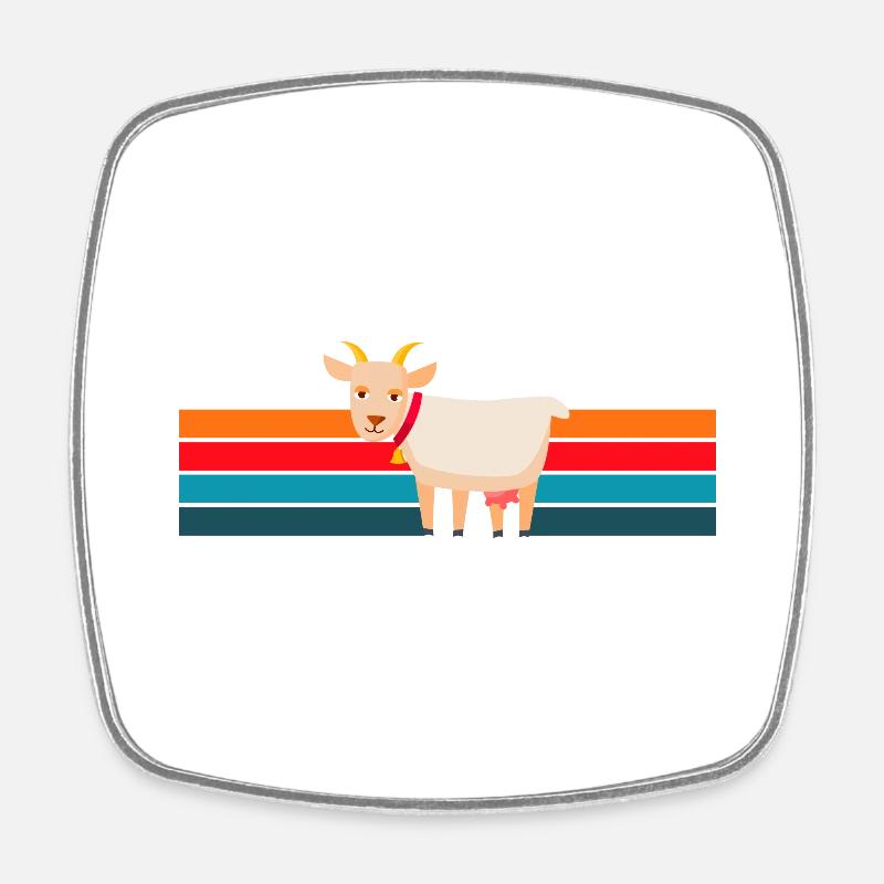 Retro Goats - Square fridge magnet - white