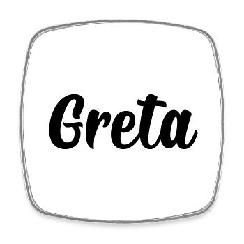Greta - Viereckiger Kühlschrankmagnet - Weiß - Vorne