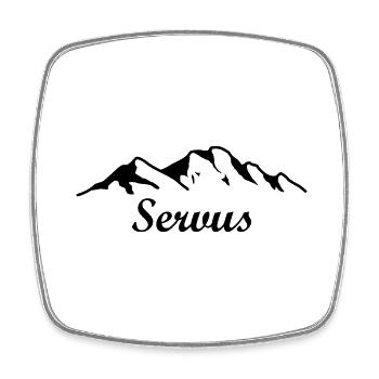 Berge Servus - Viereckiger Kühlschrankmagnet - Weiß - Vorne