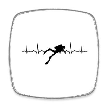 Heartbeat Diving Divers Diving Scuba Dive - Square fridge magnet - white - Front