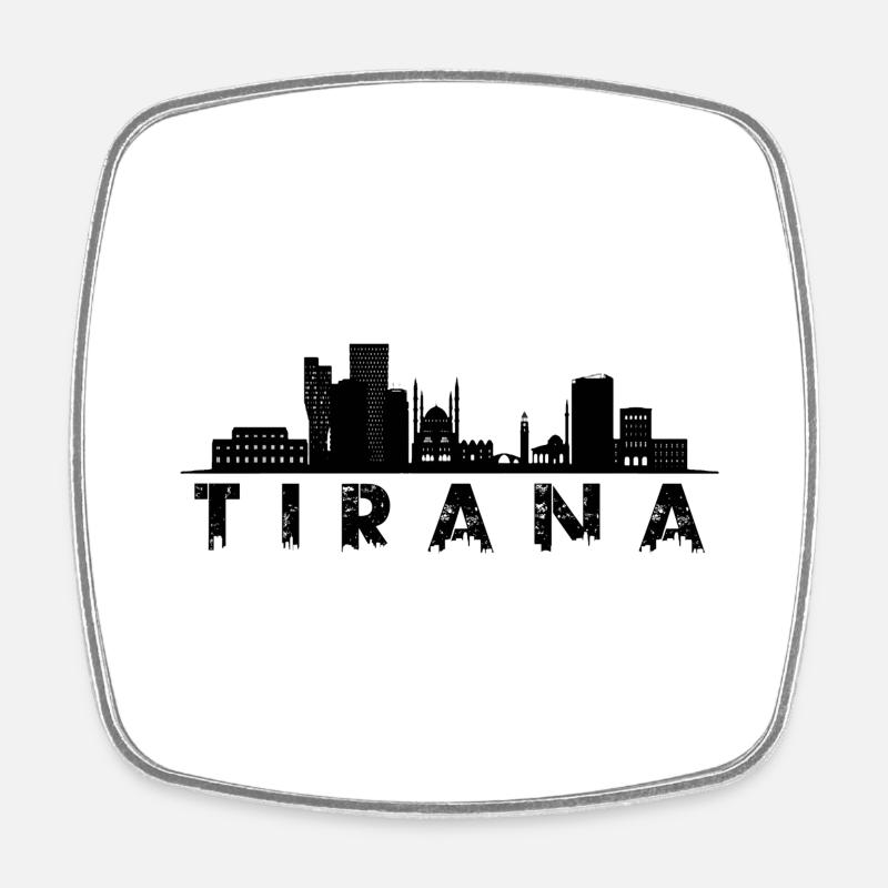 Tirana - Square fridge magnet - white