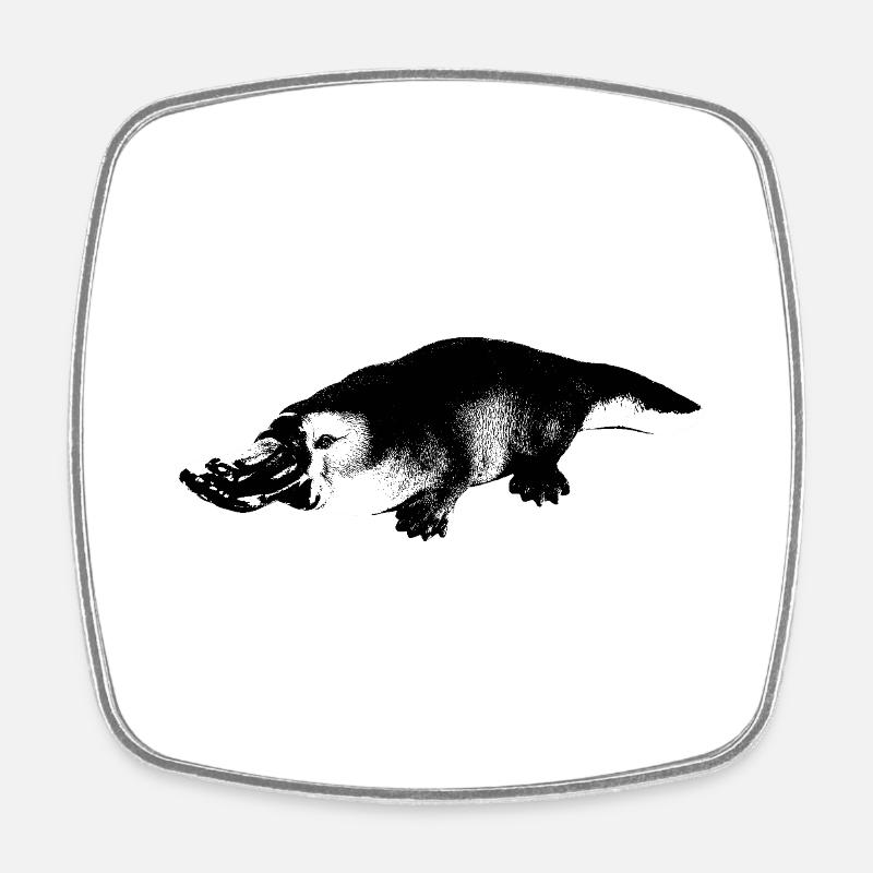 Ornithorynque - Magnet carré - blanc