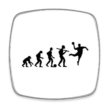 Evolution Handball; Anti-Fußball - Viereckiger Kühlschrankmagnet - Weiß - Vorne