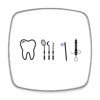 dentist Dental hygienist gift - Square fridge magnet - white - Front