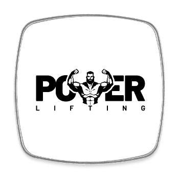 power lifting - Square fridge magnet - white - Front