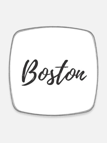 Boston - Viereckiger Kühlschrankmagnet - Weiß