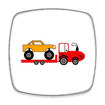 Traktor - Viereckiger Kühlschrankmagnet - Weiß - Vorne
