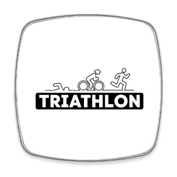 Triathlon - Viereckiger Kühlschrankmagnet - Weiß - Vorne