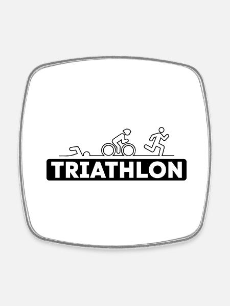 Triathlon - Viereckiger Kühlschrankmagnet - Weiß