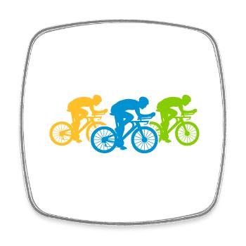 Bicycle Team Triathlon - Square fridge magnet - white - Front
